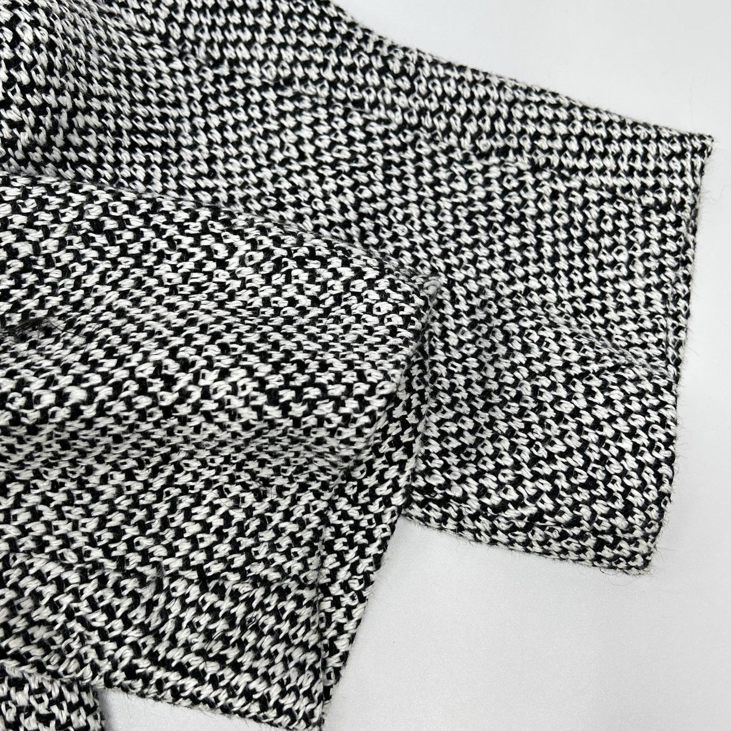 ERMANNO SCERVINO エルマノシェルビーノ D286D340DEQ ホワイト×ブラック リネン混 フロントリボン ツイードミディアムコート コート