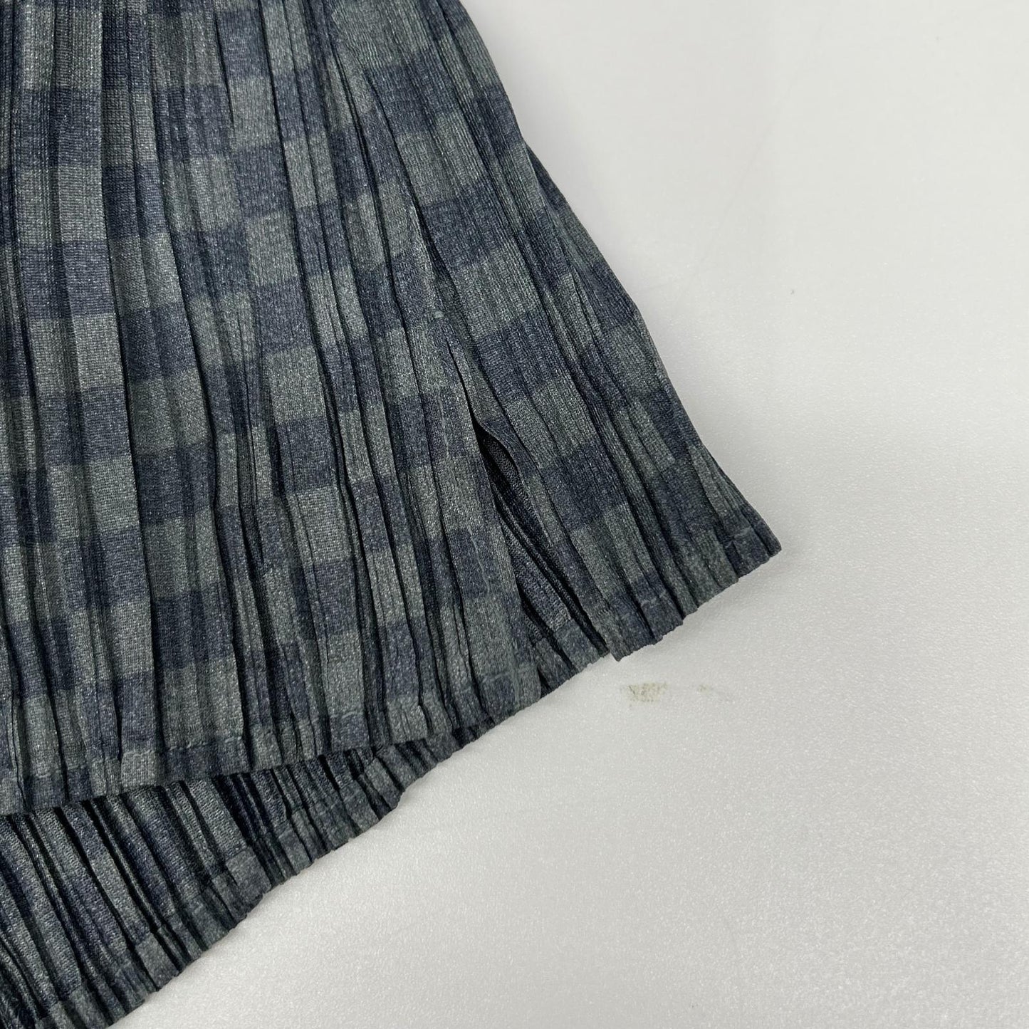 PLEATS PLEASE プリーツプリーズ PP31-JK961 グレー 市松柄モックネック長袖カットソー トップス