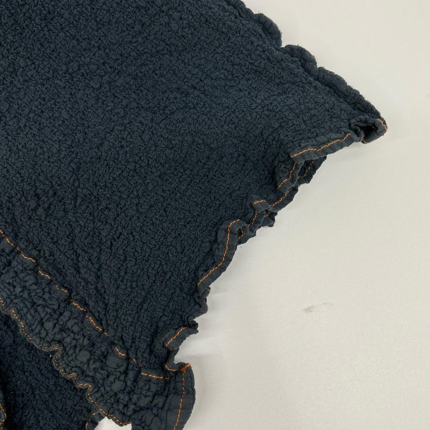 MeISSEYMIYAKE ミーイッセイミヤケ MI54-FO109 ブルー シュリンク加工ステッチデザインカーディガン トップス