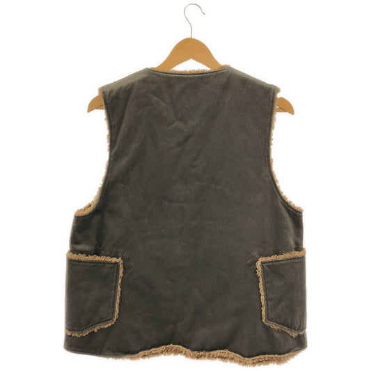 Engineered Garments Engineered Garments Brown × beige cotton × fleece oversized vest gilet jacket