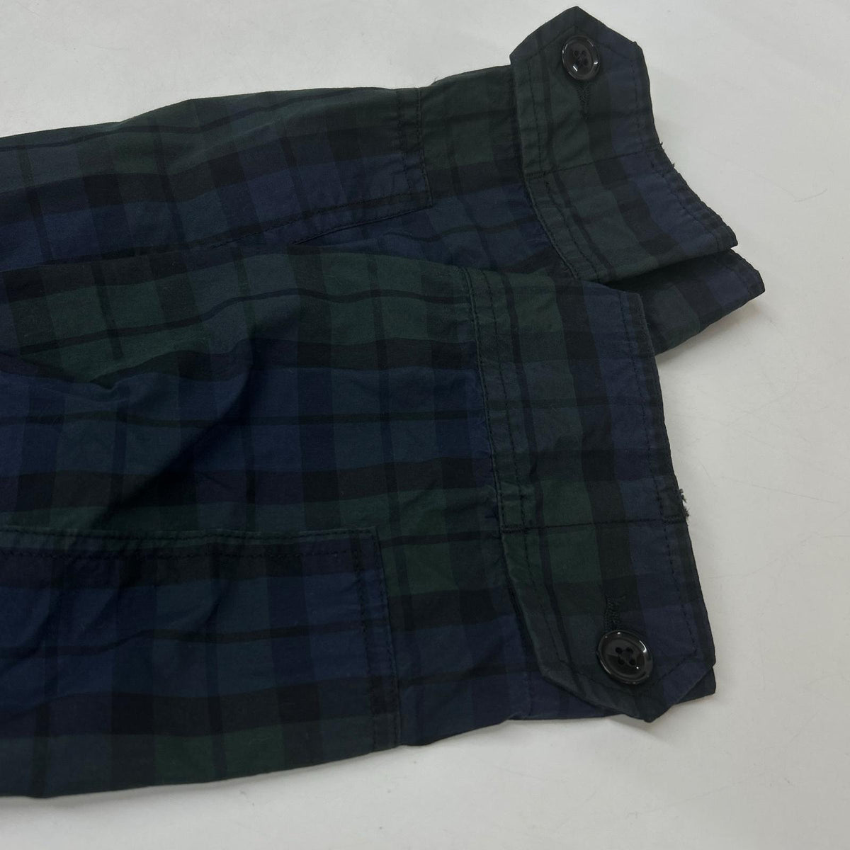 Engineered Garments navy-and-green black watch-pattern cotton-nylon BDU jacket