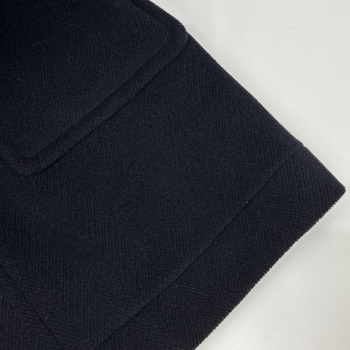 INVERTERE 17-020-610-0084-3-0 Black wool herringbone duffle coat in Joshua Ellis fabric Coat