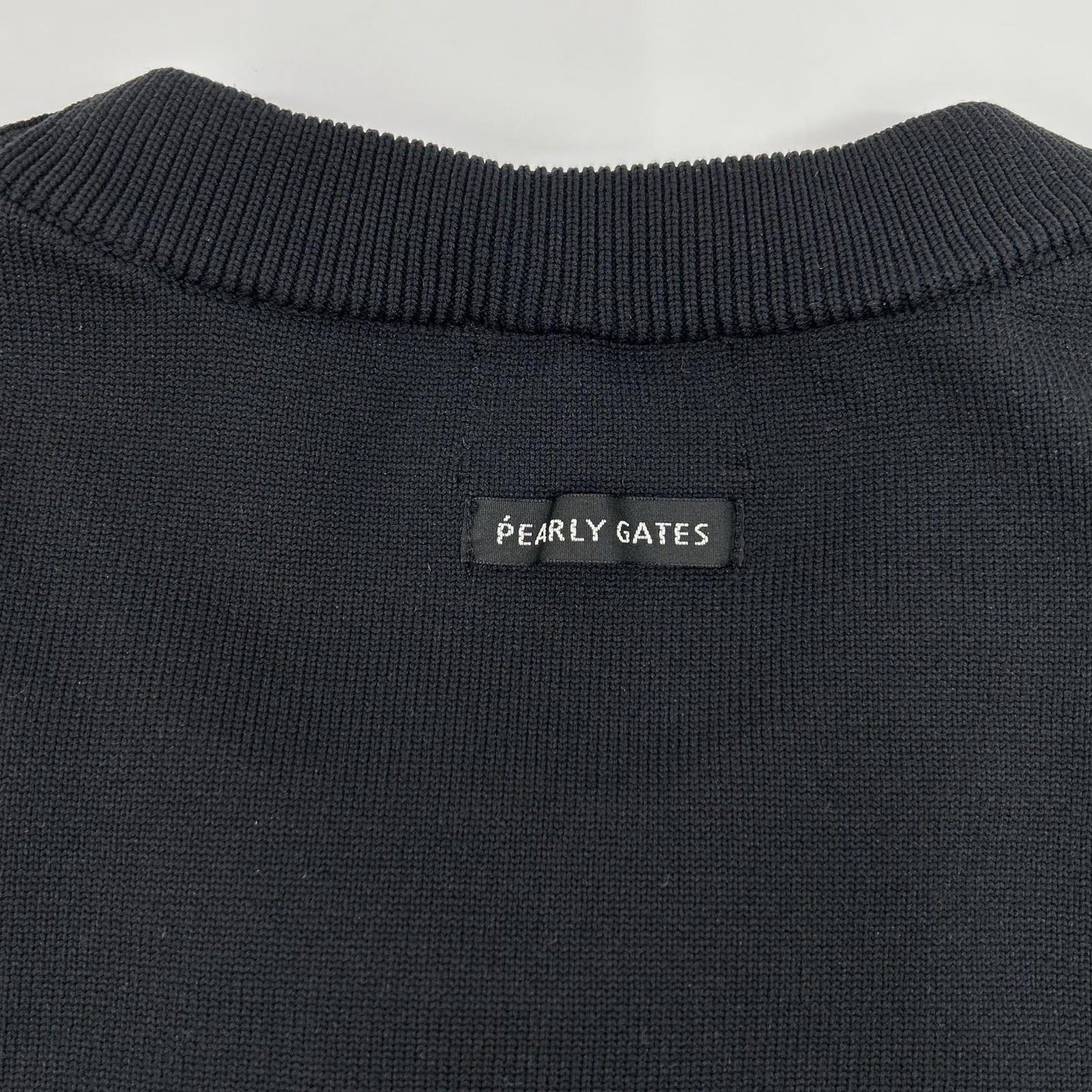 PEARLY GATES パーリーゲイツ ブラック×ホワイト フロントロゴ クルーネック ロングスリーブトップス トップス