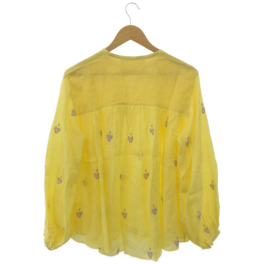 MYLAN マイラン MY21SS-BL005 イエロー Embroidery Kaftan Blouse エンブロイダリー 刺しゅう プルオーバーブラウス トップス