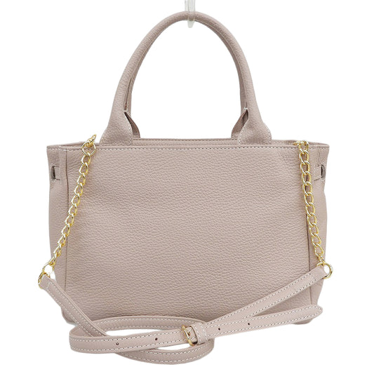 DEN HAMANO 傳濱野 新品同様 Mietia Belle ミーティアベル 2WAY ハンドバッグ レザー レディース ライトピンク ハンドバッグ