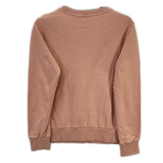 MONCLER モンクレール 22AW SWEATSHIRT ピンク×ホワイト コットン フロントロゴ クルーネックスウェットプルオーバー トップス