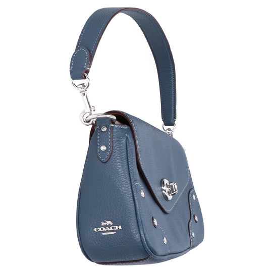 COACH コーチ 【新品同様】CE634 MILLIE ミリー ぺプルレザー ターンロック フラップ ショルダーバッグ