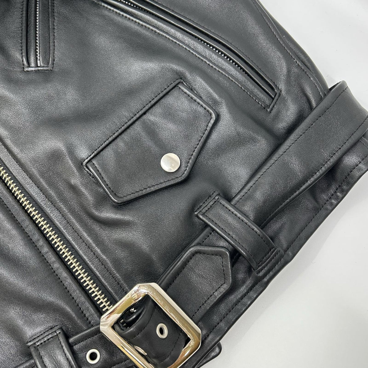 666 Triple Six LJM-7 Black Steerhide One Star Double Riders Jacket Jacket