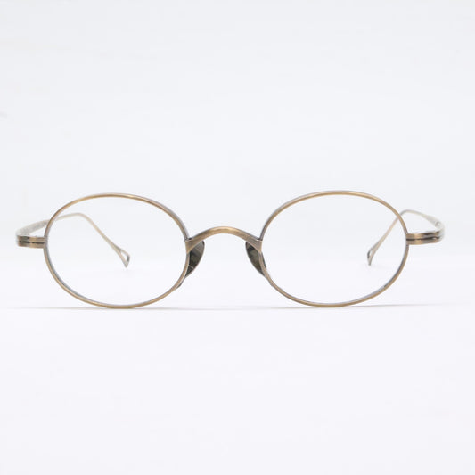 KameManNen カメマンネン 【美品】KMN9918 AG TITANIUM オーバルシェイプ アイウェア 眼鏡
