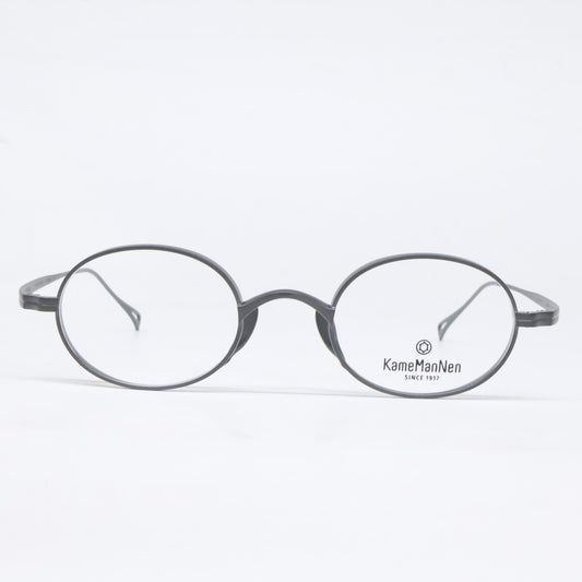 KameManNen カメマンネン 【美品】KMN9918 MBK TITANIUM デモレンズ オーバルシェイプ アイウェア 眼鏡