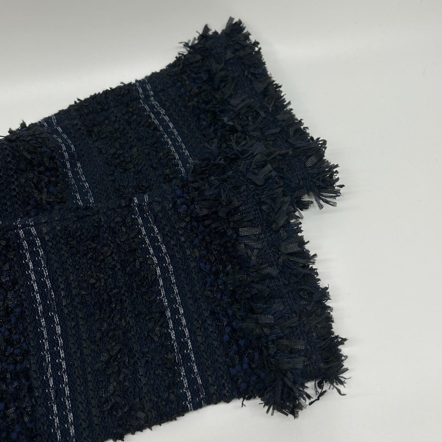 Rene 6112180 Navy × Black Acrylic-Nylon Tweed Coat Coat