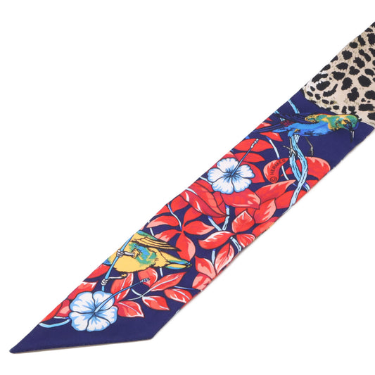 HERMES エルメス 【美品】JUNGLE LOVE LOVE ジャングルラブラブ シルク ツイリー スカーフ