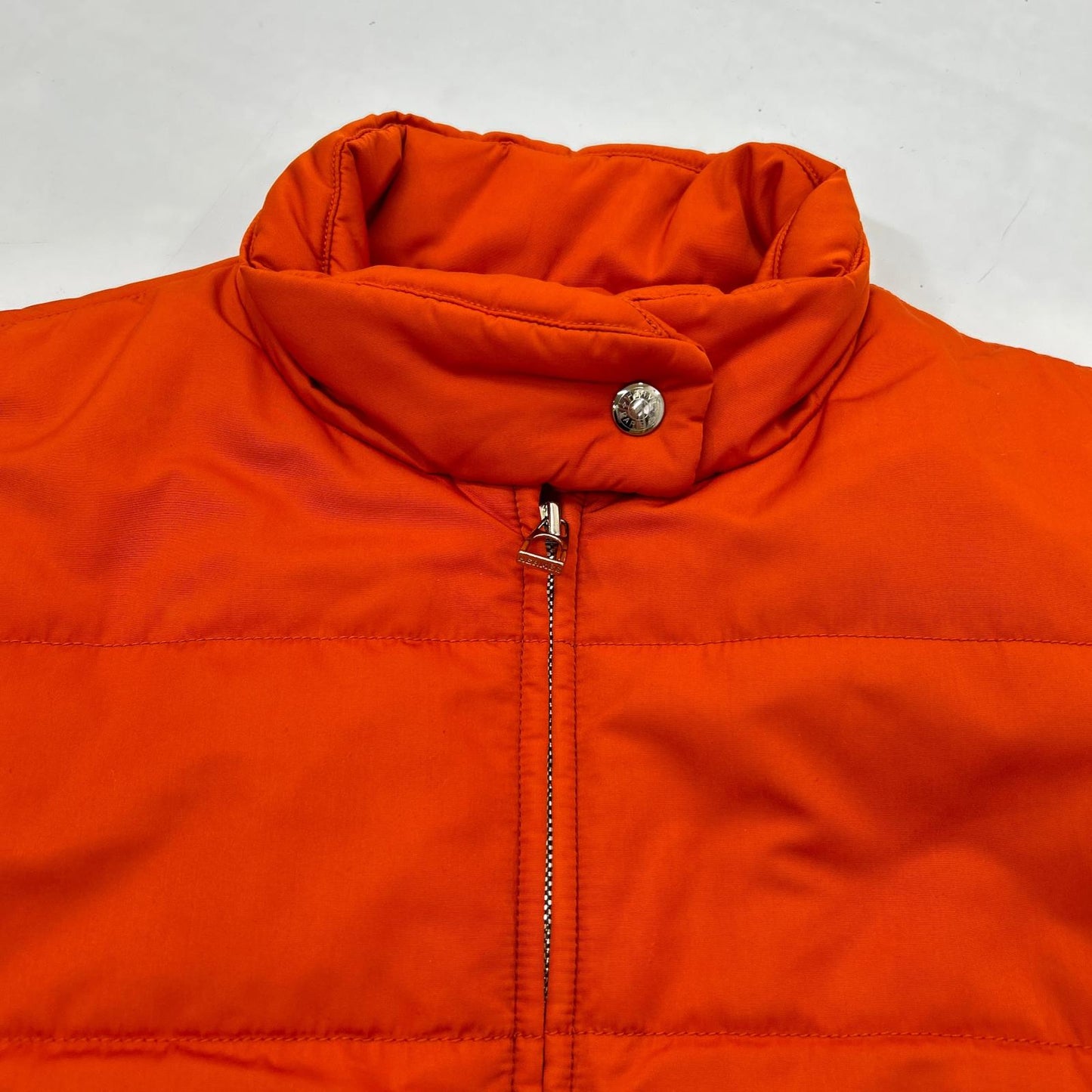 HERMES エルメス オレンジ ナイロン セリエ ジップアップベスト ベスト