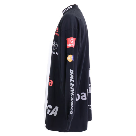 BALENCIAGA バレンシアガ 【新品同様/国内正規/23年製】767879 TPVE9 TOP LEAGUE L/S T-Shirt ダメージ加工 オーバーサイズ 長袖Tシャツ トップス