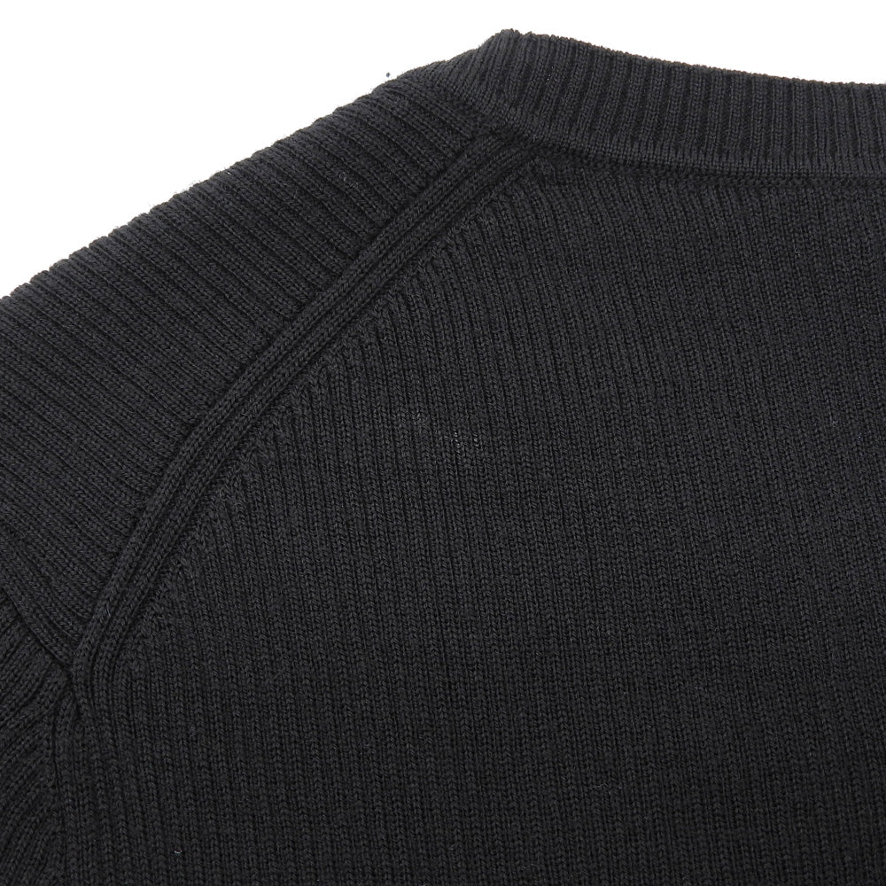 theory luxe セオリーリュクス ウール混 クルーネック リブニットソー トップス レディース 黒 ブラック S32 03-5401792 25AW トップス
