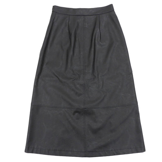 theory luxe セオリーリュクス 美品 フェイクレザー フロントタックロングフレアスカート レディース 黒 ブラック S32 03-5107315 25SS スカート