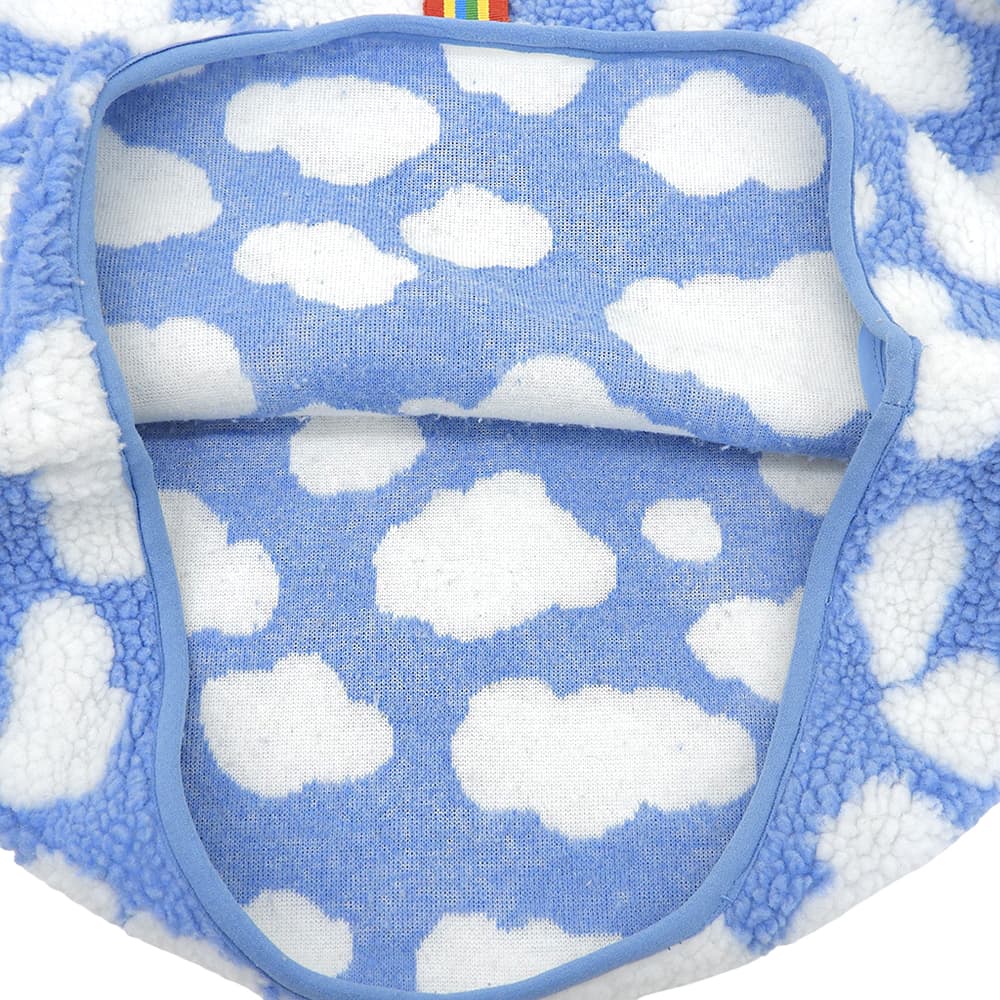 STELLA McCARTNEY Stella McCartney SPAK5 Cloud Pattern Half-Button Boa Pullover Tops Light Blue White 14 Years 601276 Tops