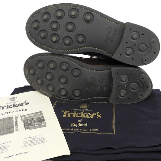Tricker's トリッカーズ メダリオン ウイングチップ モールトン カントリーブーツ シューズ メンズ ブラウン 5 1/2 L5180 シューズ