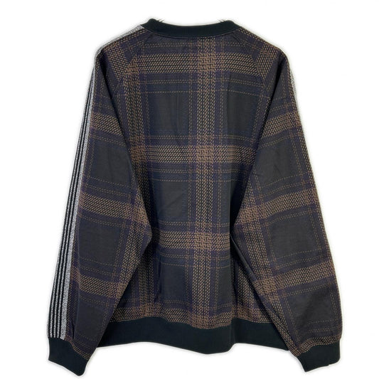 needles ニードルズ NS1501 23AW 直営店限定 ブラウン TRACK CREW NECK SHIRT チェックトラッククルーネックシャツ トップス