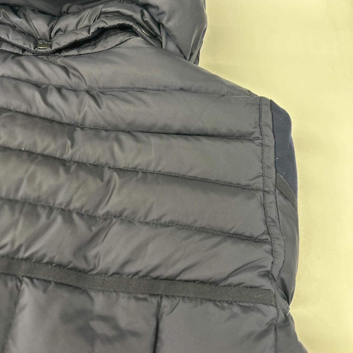 MONCLER 2017 navy RYAN wool-paneled hooded down jacket jacket