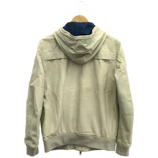 DIESEL ディーゼル オフホワイト レザー Our Superior Leather Quality ジップアップジャケット ジャケット