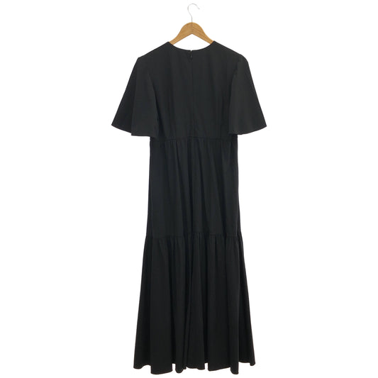 ADORE アドーア 531-9140318 ブラック スカーフ付きティアード半袖ワンピース トップス