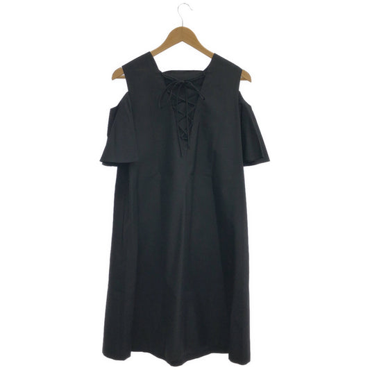 ADORE アドーア 531-7140421 ブラック カットオフバックレースアップフレアスリーブワンピース トップス