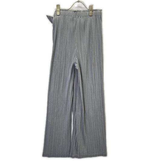 PLEATS PLEASE プリーツプリーズ 26SS PP61JF474 FACADE ライトグレー ポリエステル 変形デザインプリーツワイドパンツ ボトムス