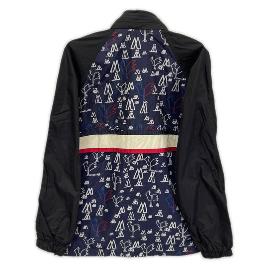 MONCLER モンクレール 【GENIUS】1952 18SS ALLOS ブラック×トリコロール 総柄 ドローコード W-ZIPナイロンフーディ ジャケット