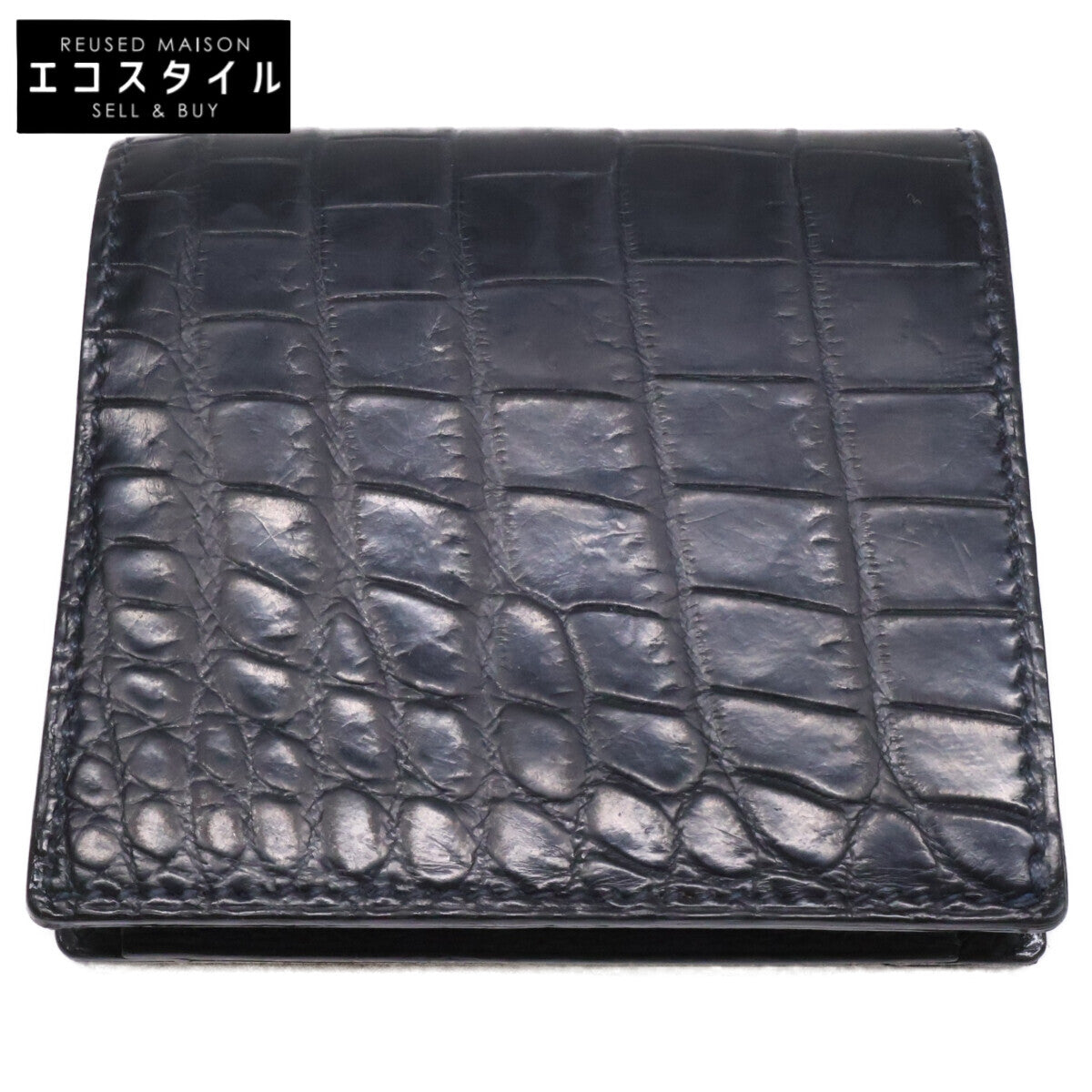 MANSOU 万双 m00000208 クロコダイル ミニ財布(小銭入付) 二つ折り財布