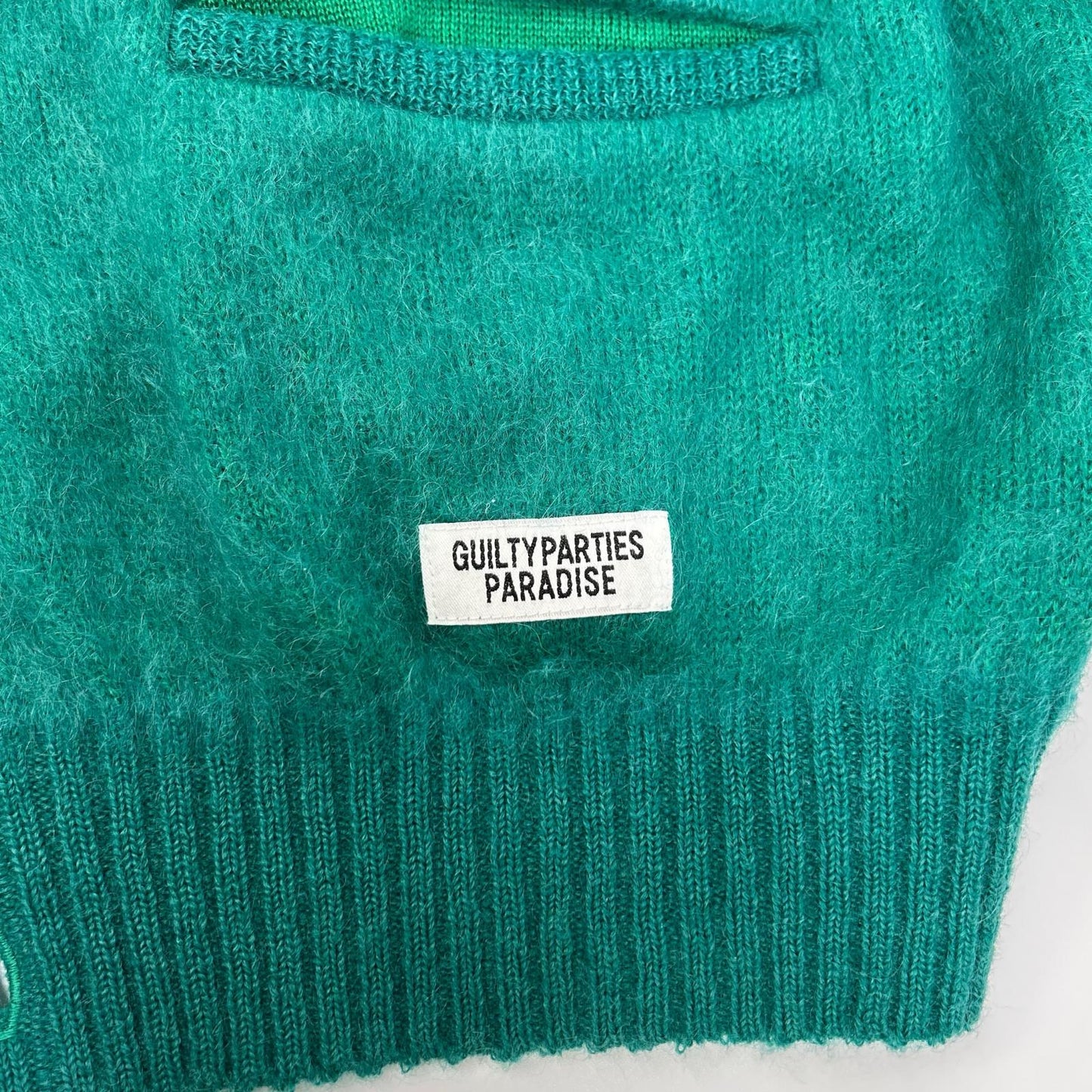WACKO MARIA ワコマリア グリーン ウール混 MOHAIR KNIT CARDIGAN/モヘアニットカーディガン トップス