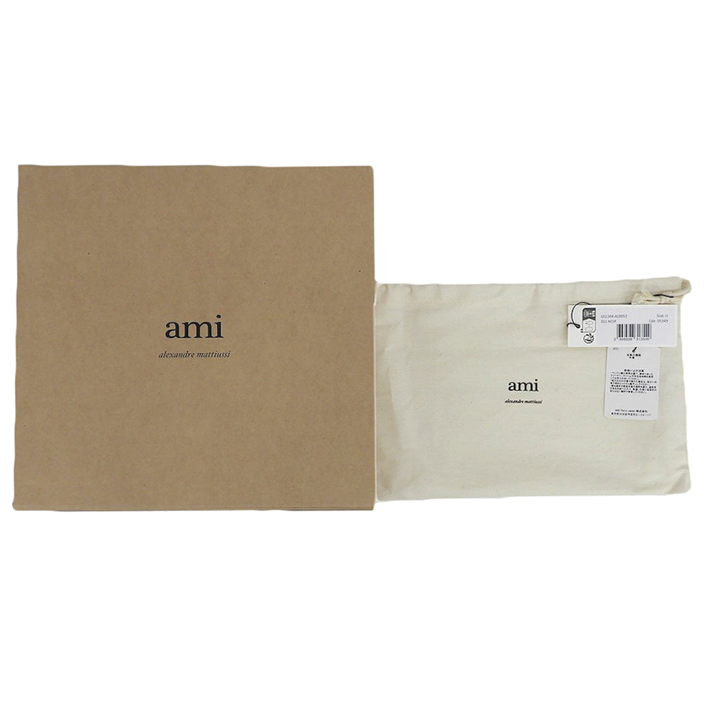 AMI PARIS excellent-condition Voulez-Vous logo strap wallet shoulder bag, leather, women's, black, ULL164.AL0052, shoulder bag
