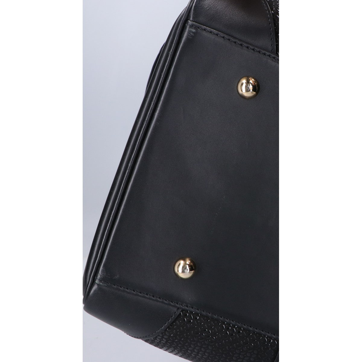 印傳屋 Inden-ya black body with black lacquer Boston bag