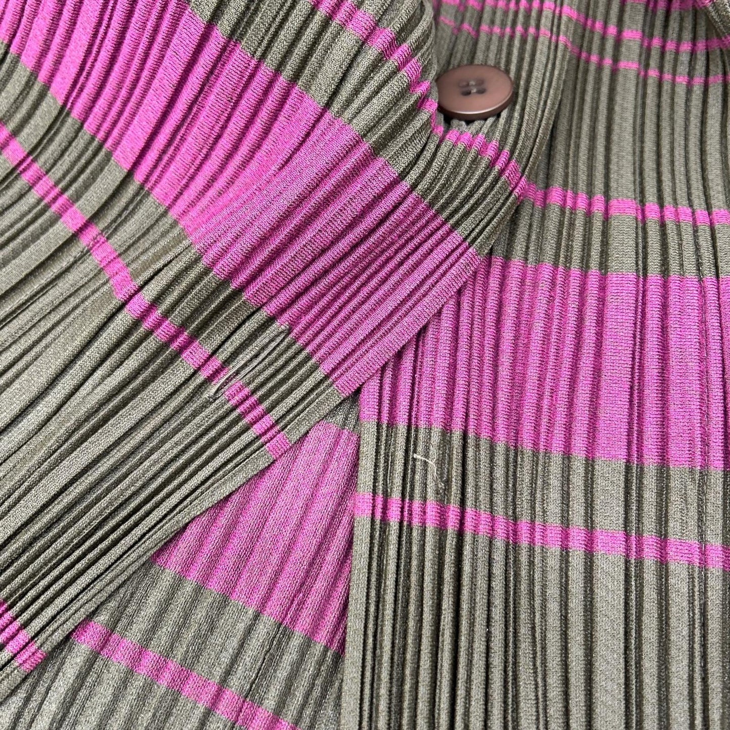 PLEATS PLEASE プリーツプリーズ PP93-JA672 ブラウン×ピンク ロングプリーツカーディガン ワンピース