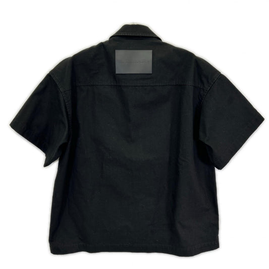 JILSANDER ジルサンダー J47DL0138 ブラック コットン ジップアップ ショートスリーブシャツ トップス