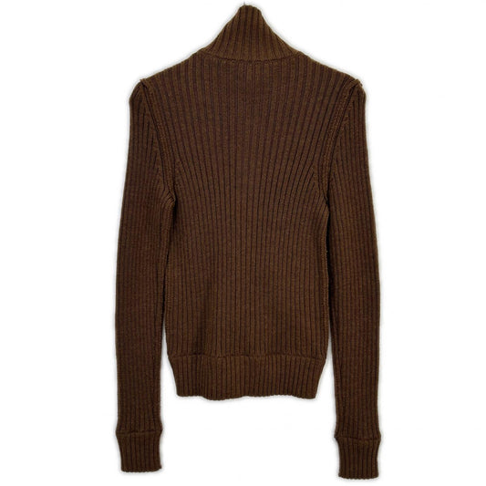 DOLCE&GABBANA ドルチェアンドガッバーナ ブラウン リブニット カーディガン トップス