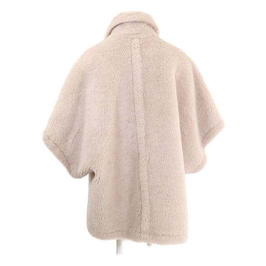 Max Mara マックスマーラ 美品 国内正規 473608236 ウール混アルパカ テディベア ケープポンチョ コート