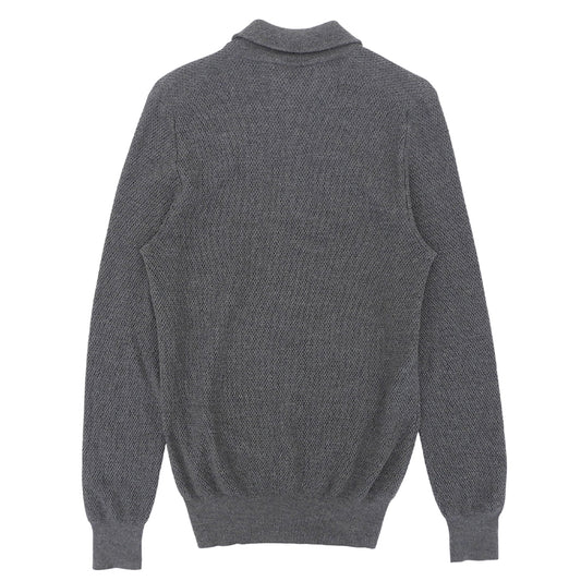 Brioni ブリオーニ シェルボタン ウールニット ポロシャツ トップス メンズ グレー 50 トップス