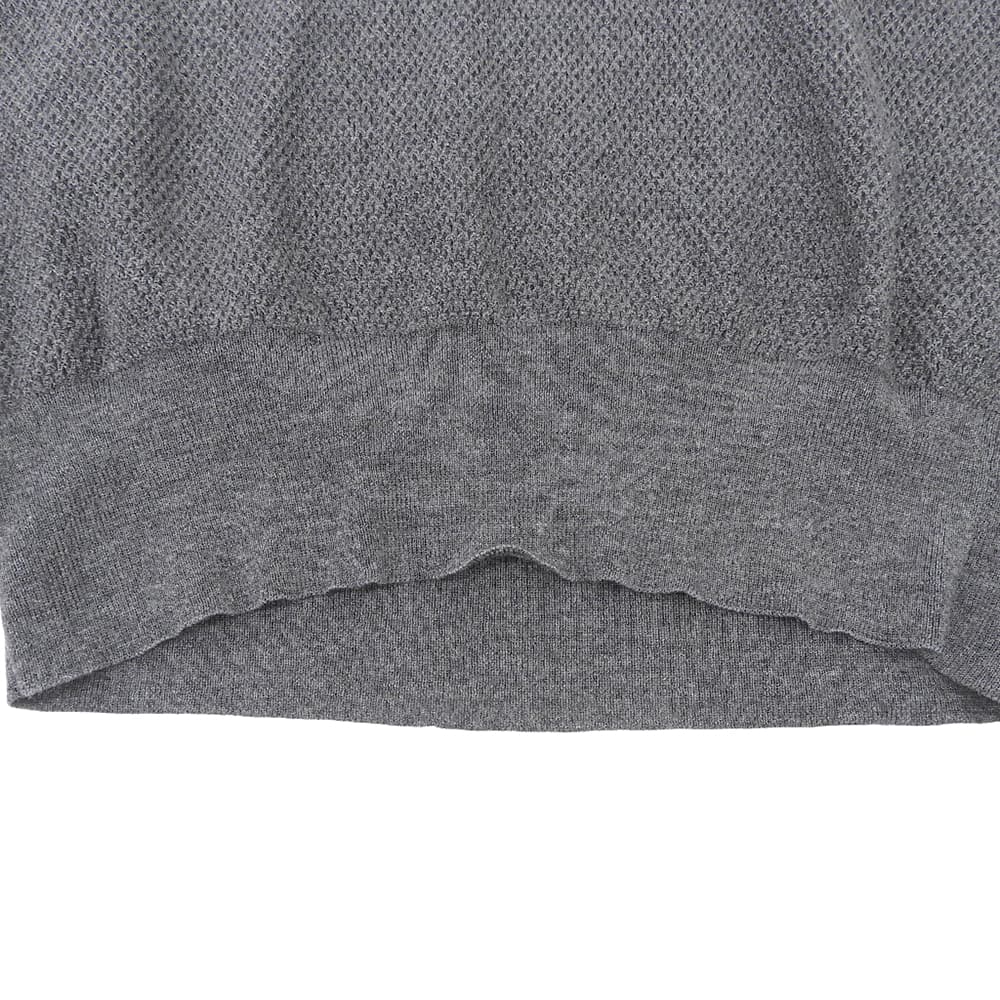 Brioni Shell-Button Wool Knit Polo Shirt Tops Men's Gray 50 Tops