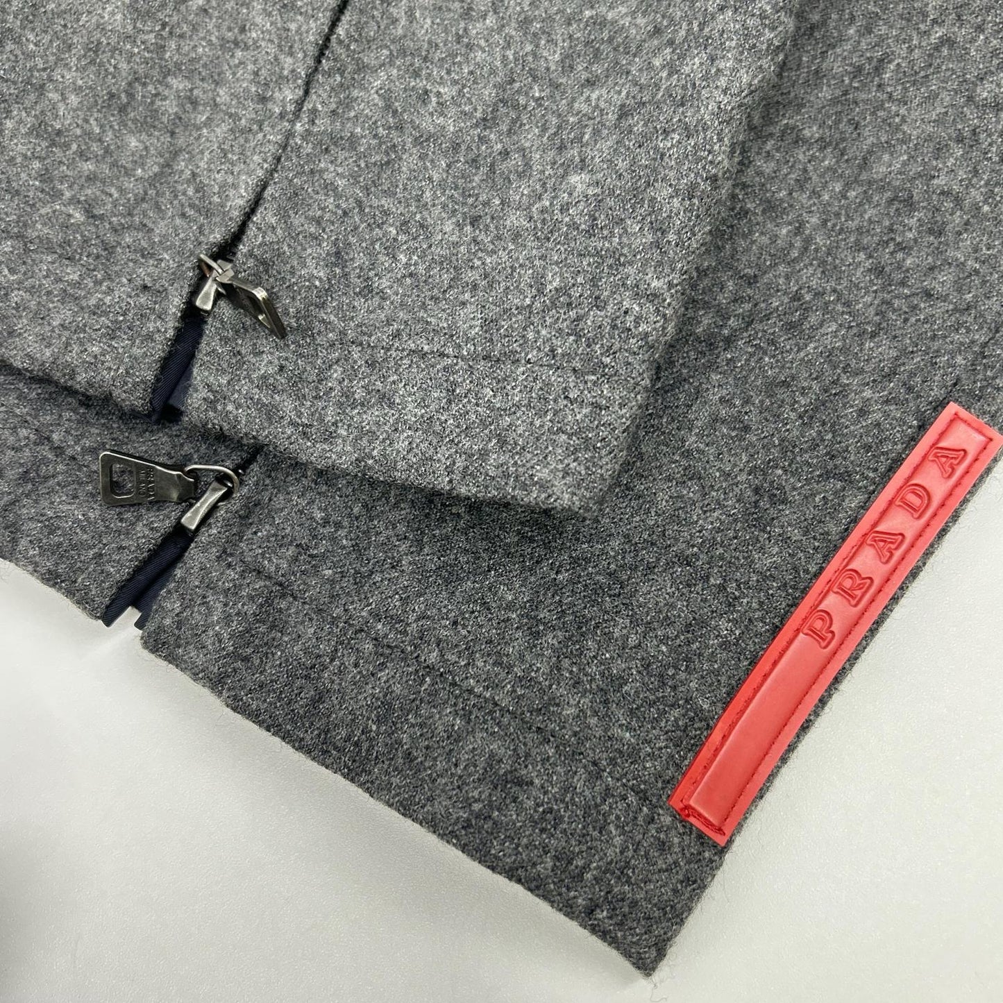 PRADA SPORT gray wool side-zip slacks bottoms