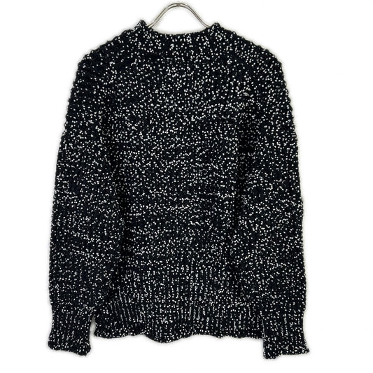 JILSANDER ジルサンダー JSPP754085 ブラック×ホワイト ドット柄 サイドスリット ロングスリーブニット トップス