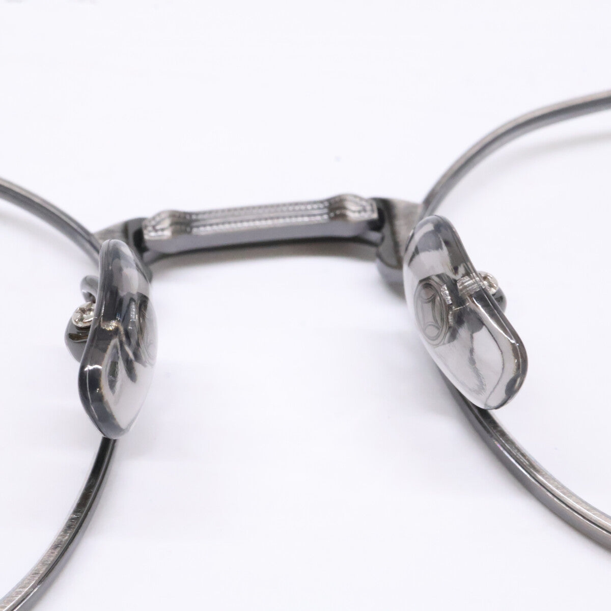 999.9 【Like New】S-955T Titanium Metal-Frame Crown Panto-Shaped Eyewear with Reverse-R Hinges
