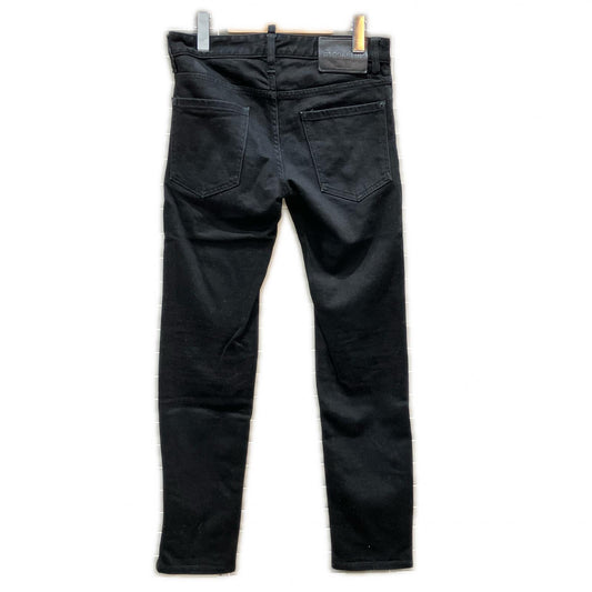 DSQUARED2 ディースクエアード S71LB0804 ブラック ボタンフライ テーパードデニムパンツ ボトムス