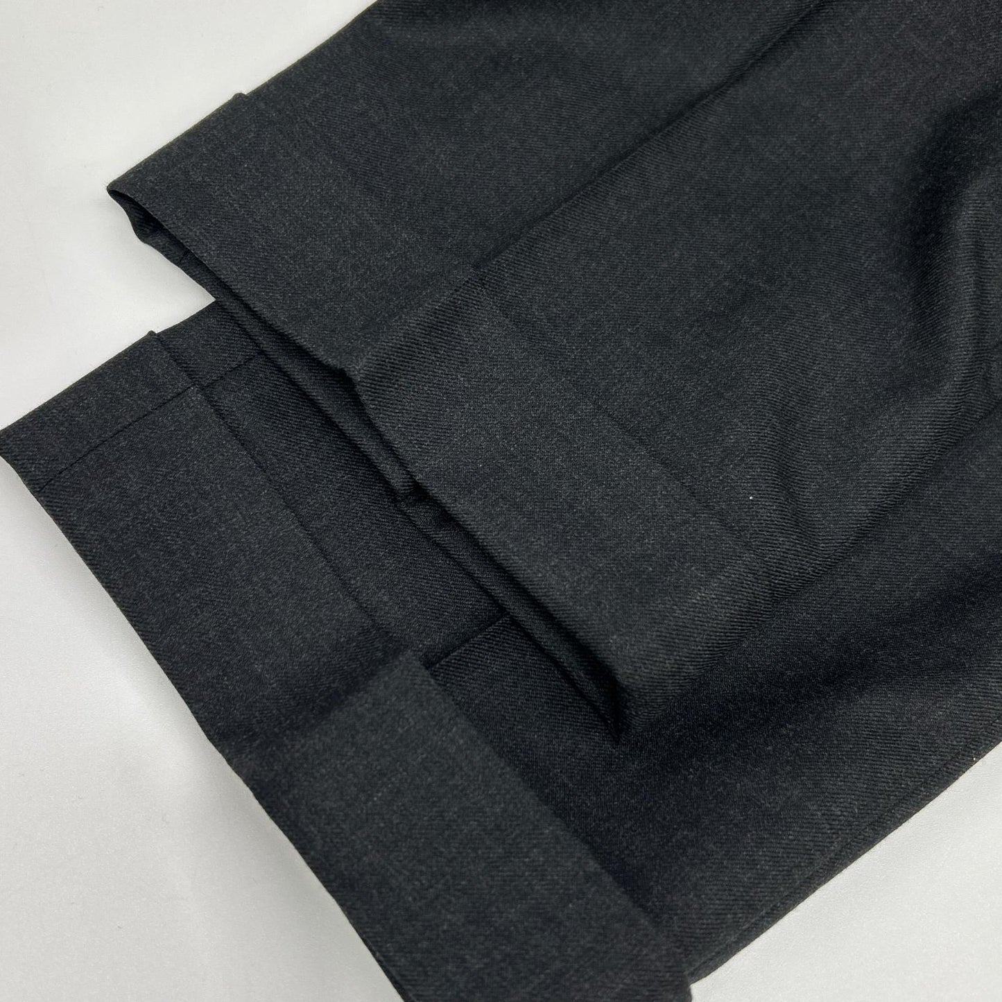 #NAME? Cross Closet CLG-20044 Charcoal Twill Two-Pleat Trousers Twill Two-Pleat Trousers Bottoms