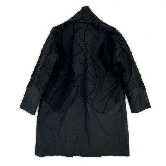 ISSEY MIYAKE イッセイミヤケ 17AW IM74FD503 ブラック ウール 切替 ショールカラーコート コート