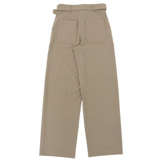 Theory セオリー 新品同様 コットン混 ベルテッド ツイル ワイドストレッチパンツ ボトムス レディース ベージュ O 25SS ボトムス