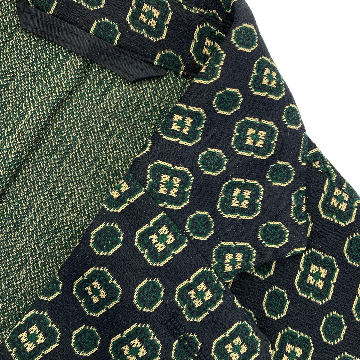 L.B.M.1911 L.B.M.1911 black×green geometric-pattern 2-button tailored jacket tops