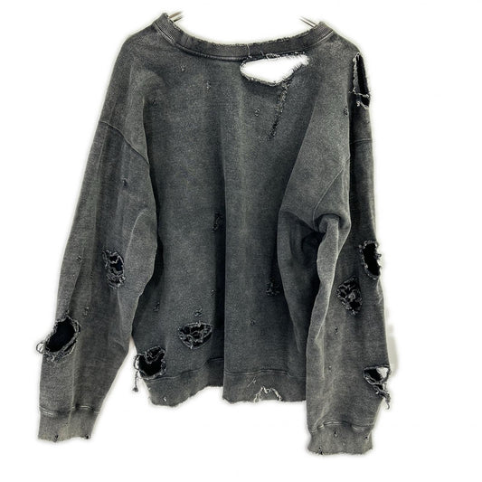 ANCELLM アンセルム ANC-CT88 25SS ブラック HARD CRASH SWEAT SHIRT ハードクラッシュスウェットシャツ トップス