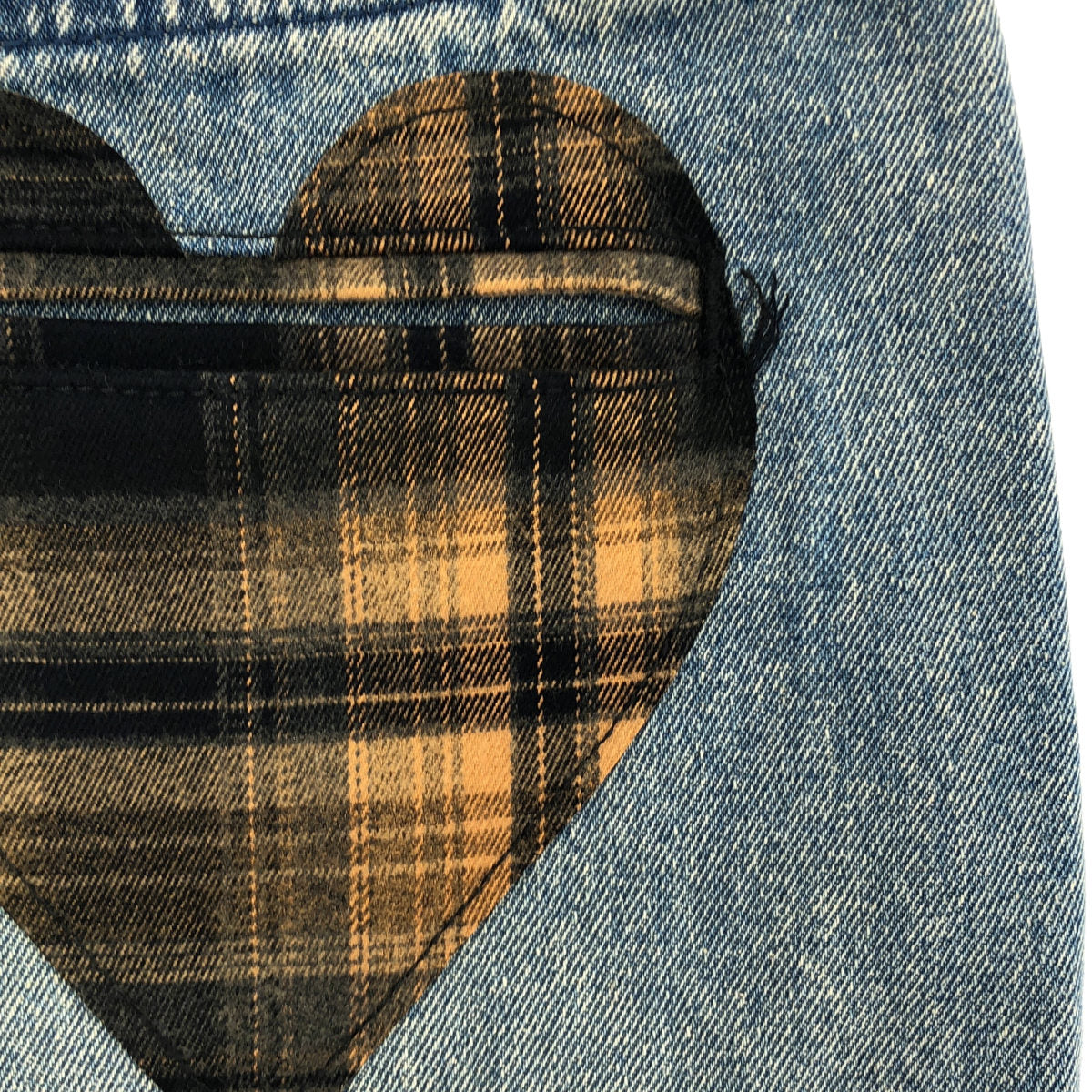 Darich Darich 112532003 indigo random-heart patchwork denim pants bottoms