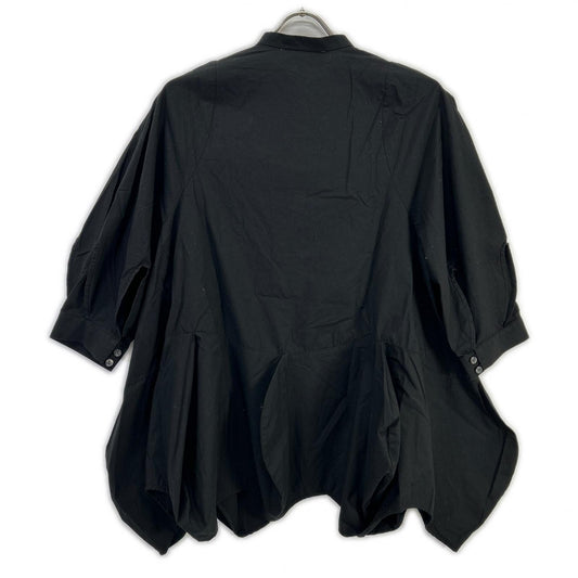 ENFOLD エンフォルド 24AW 300HA230-2680 ブラック コットン ショートスリーブフラワーデザインシャツ/FLOWER SHIRT トップス